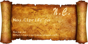 Neu Cipriána névjegykártya